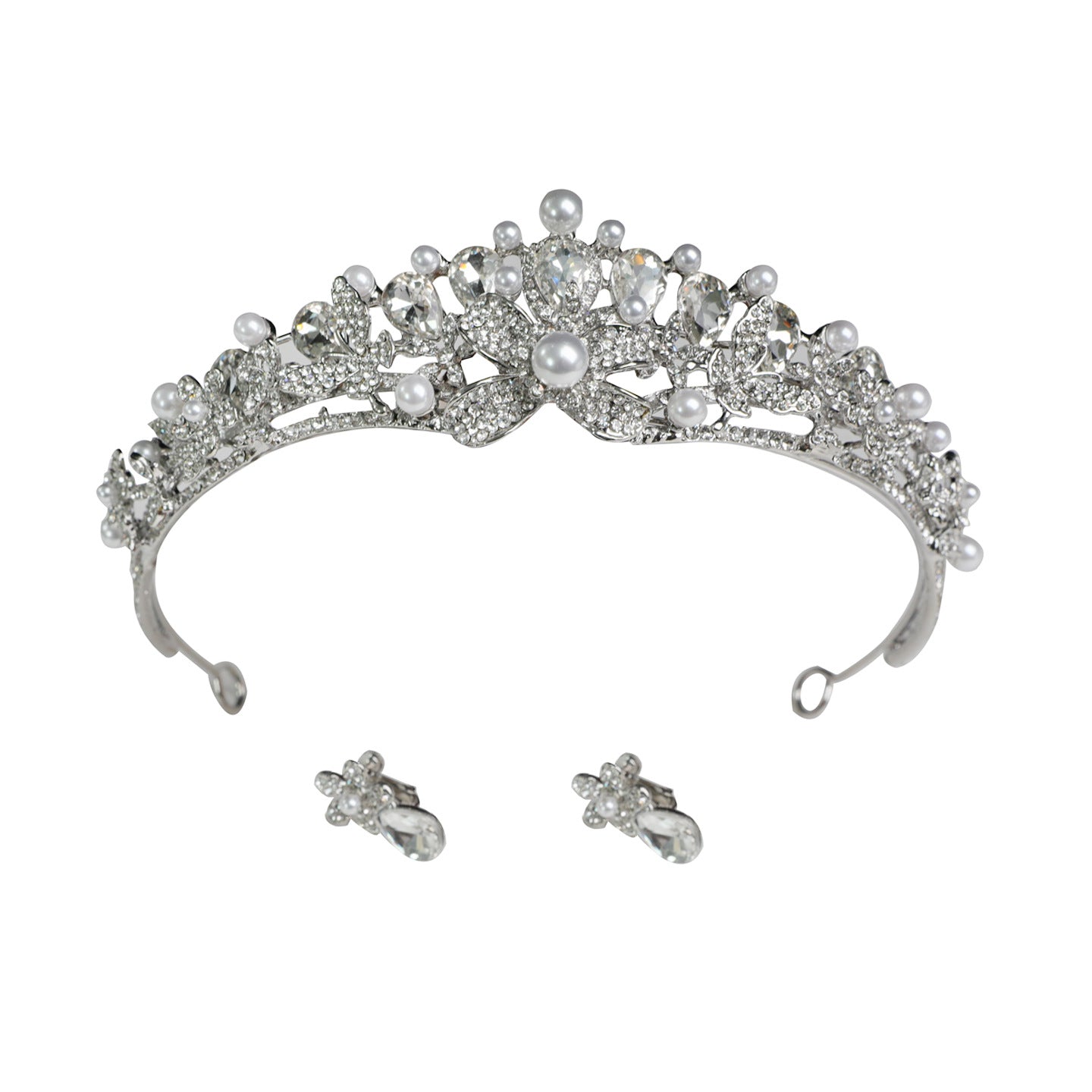 Pavé Crystal and Pearl Bridal Crown