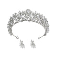 Zircon Pavé Bridal Crown with Pearls