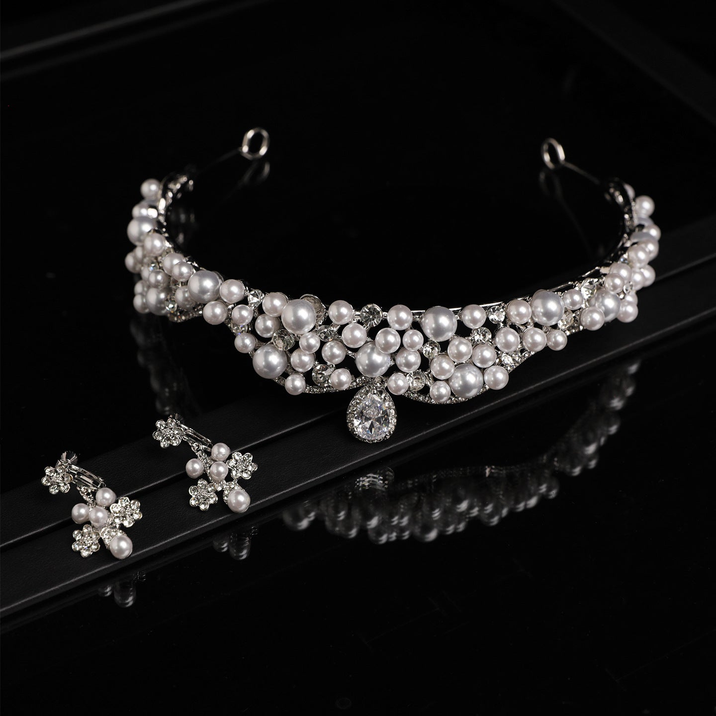 Zircon and Pearl Bridal Crown