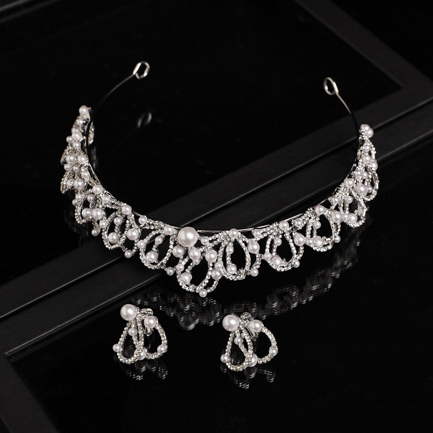 Crystal and Pearl Bridal Crown