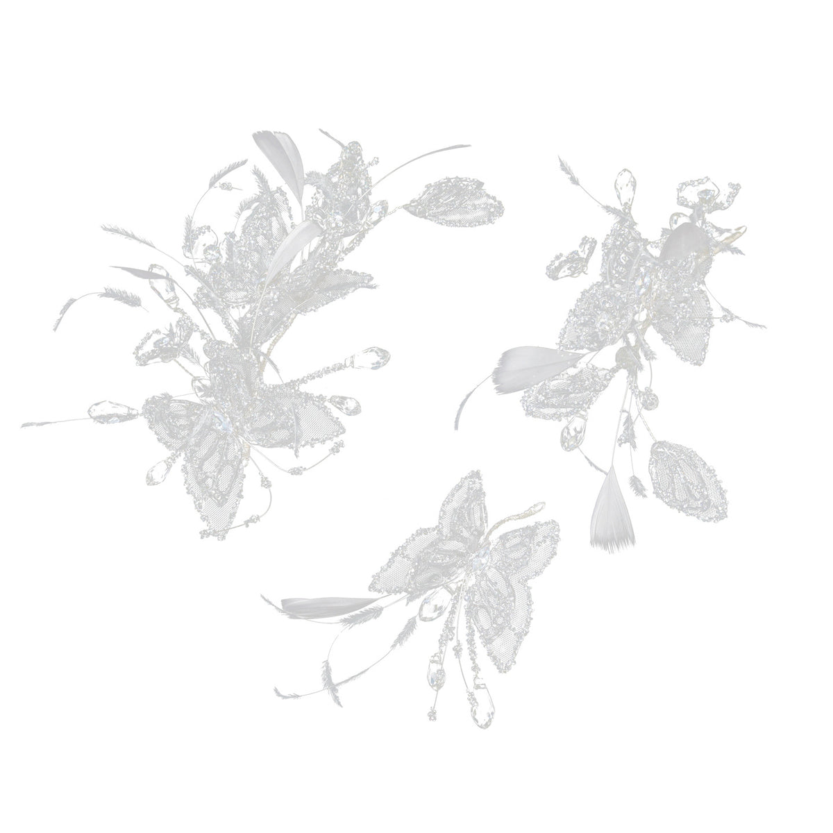 Water-Gel Butterfly Bridal Crown Set (3-Piece)